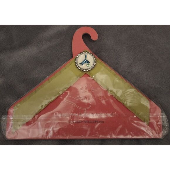 Lindsay Phillips SwitchFlops Interchangeable "Sample" Green Strap/Jeweled Button - Picture 2 of 5